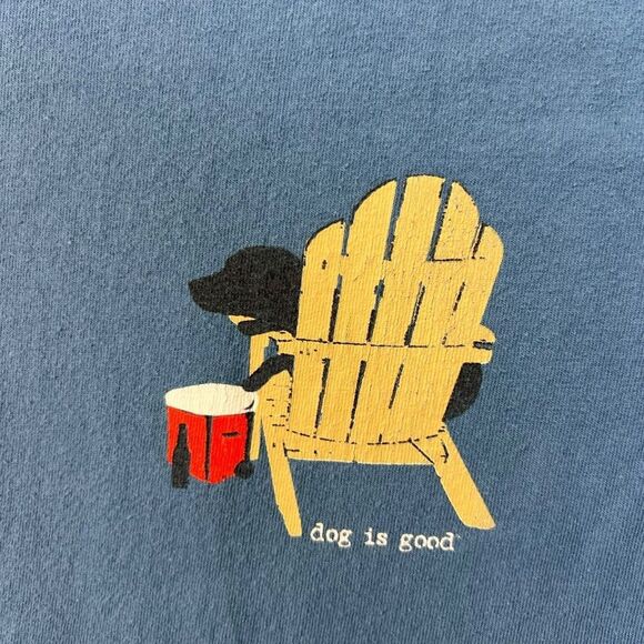Dog is Good Never Drink Alone Blue Short Sleeve Graphic T-Shirt Sz s Labrador - Picture 13 of 15